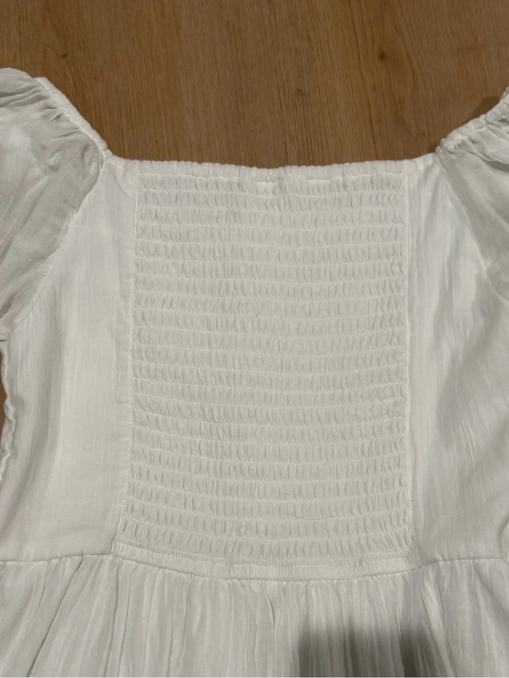 abercrombie kids Girls White Pintuck Puff Sleeve Mini Dress Size 13/14 XL